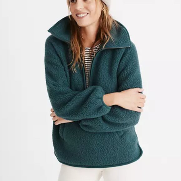 Madewell Jackets & Blazers - Madewell Polartec Fleece Half-Zip Jacket Green Size Small